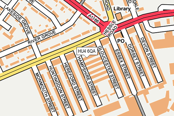 HU4 6QA map - OS OpenMap – Local (Ordnance Survey)