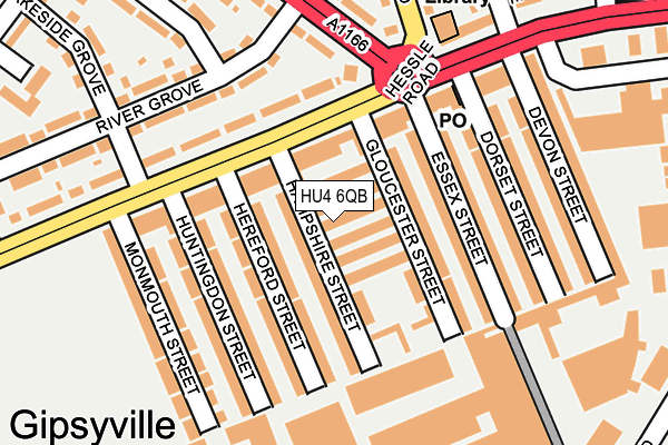 HU4 6QB map - OS OpenMap – Local (Ordnance Survey)