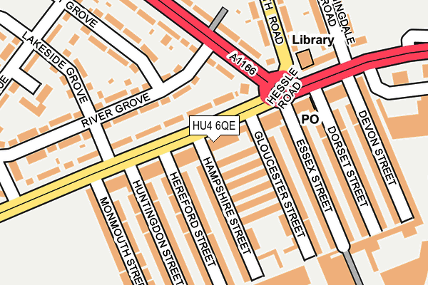 HU4 6QE map - OS OpenMap – Local (Ordnance Survey)