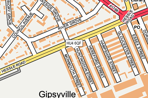 HU4 6QF map - OS OpenMap – Local (Ordnance Survey)