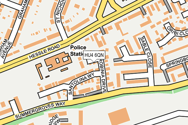 HU4 6QN map - OS OpenMap – Local (Ordnance Survey)