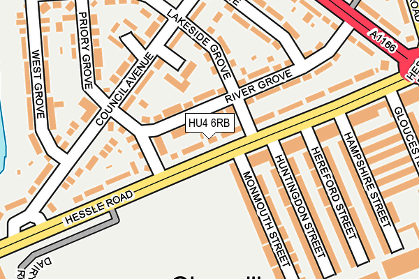 HU4 6RB map - OS OpenMap – Local (Ordnance Survey)
