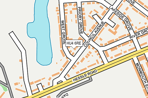 HU4 6RE map - OS OpenMap – Local (Ordnance Survey)