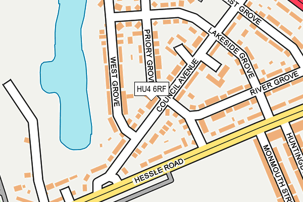 HU4 6RF map - OS OpenMap – Local (Ordnance Survey)
