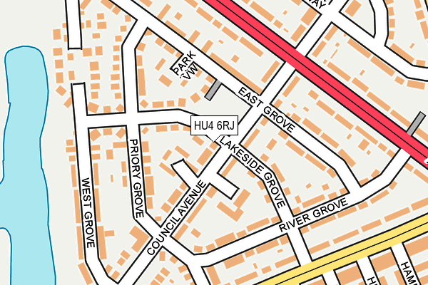 HU4 6RJ map - OS OpenMap – Local (Ordnance Survey)