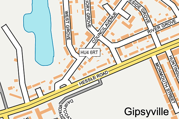 HU4 6RT map - OS OpenMap – Local (Ordnance Survey)