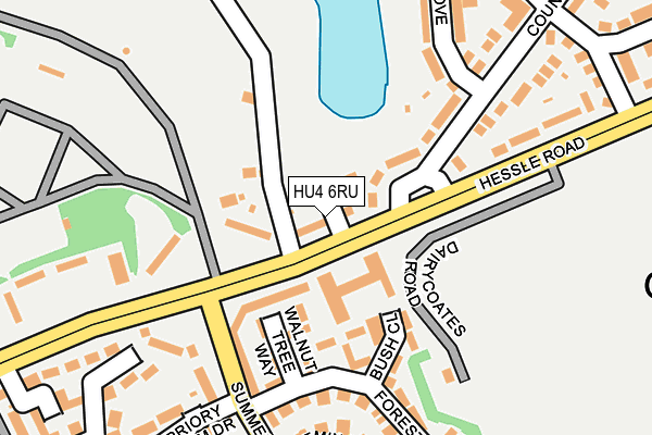 HU4 6RU map - OS OpenMap – Local (Ordnance Survey)