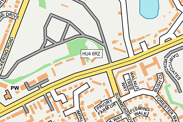 HU4 6RZ map - OS OpenMap – Local (Ordnance Survey)