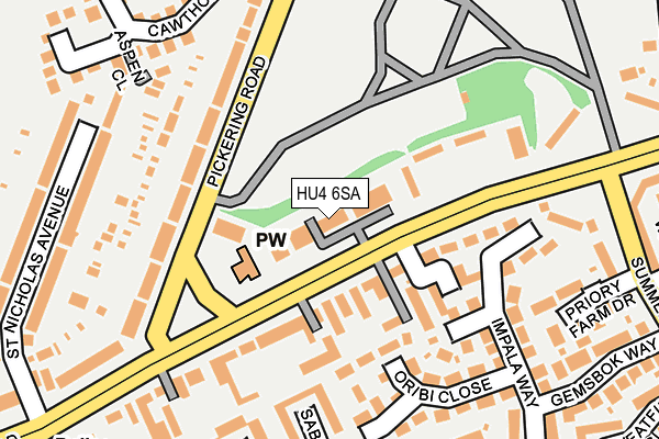 HU4 6SA map - OS OpenMap – Local (Ordnance Survey)