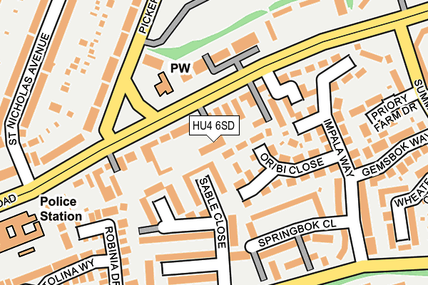 HU4 6SD map - OS OpenMap – Local (Ordnance Survey)