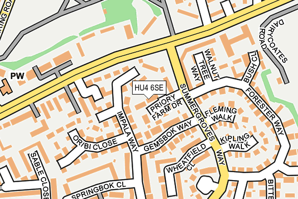 HU4 6SE map - OS OpenMap – Local (Ordnance Survey)