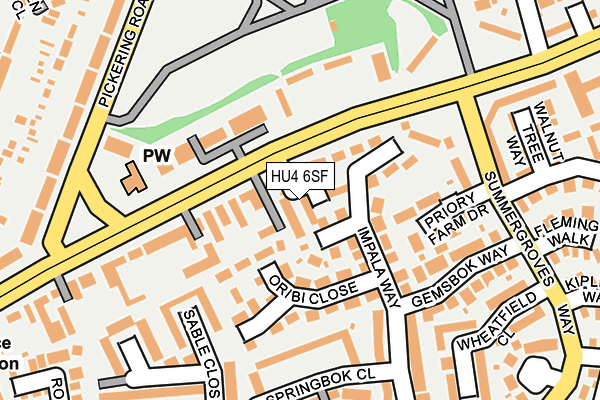 HU4 6SF map - OS OpenMap – Local (Ordnance Survey)