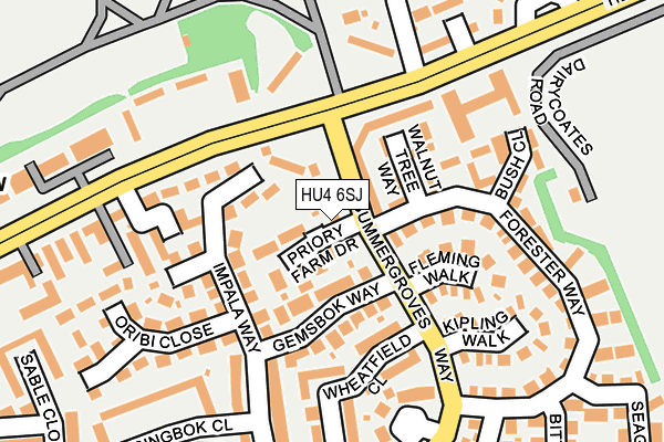 HU4 6SJ map - OS OpenMap – Local (Ordnance Survey)