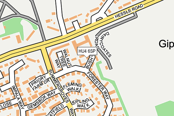 HU4 6SP map - OS OpenMap – Local (Ordnance Survey)