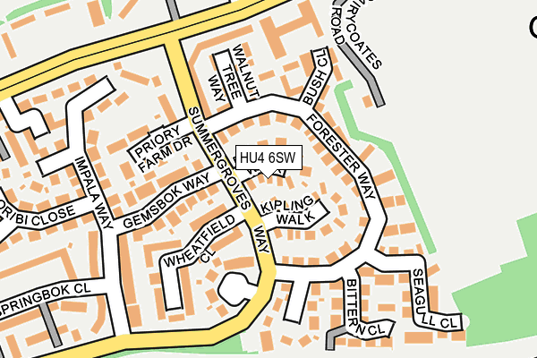 HU4 6SW map - OS OpenMap – Local (Ordnance Survey)