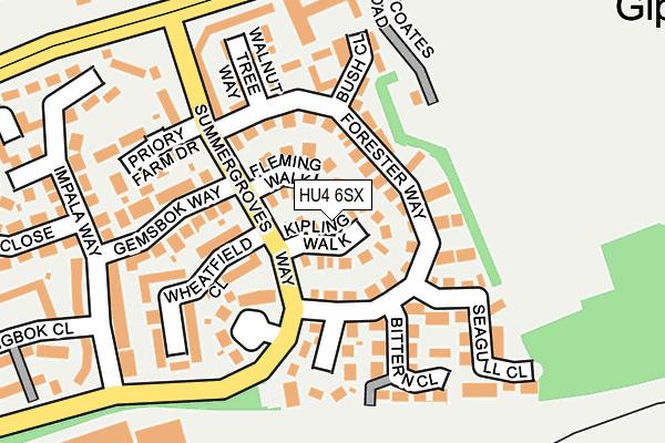 HU4 6SX map - OS OpenMap – Local (Ordnance Survey)