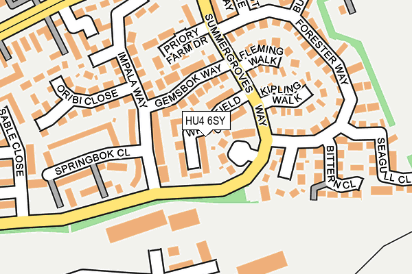 HU4 6SY map - OS OpenMap – Local (Ordnance Survey)