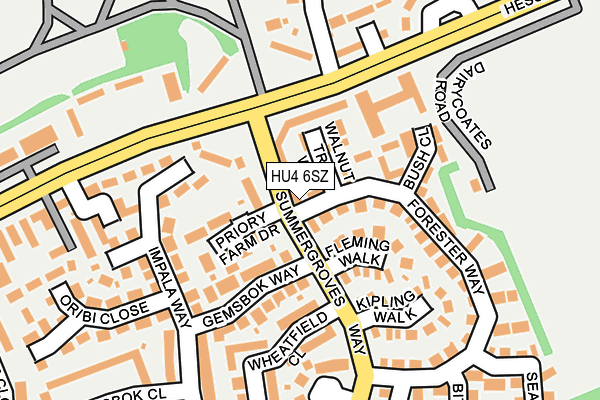 HU4 6SZ map - OS OpenMap – Local (Ordnance Survey)