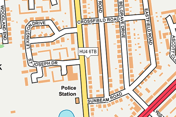 HU4 6TB map - OS OpenMap – Local (Ordnance Survey)