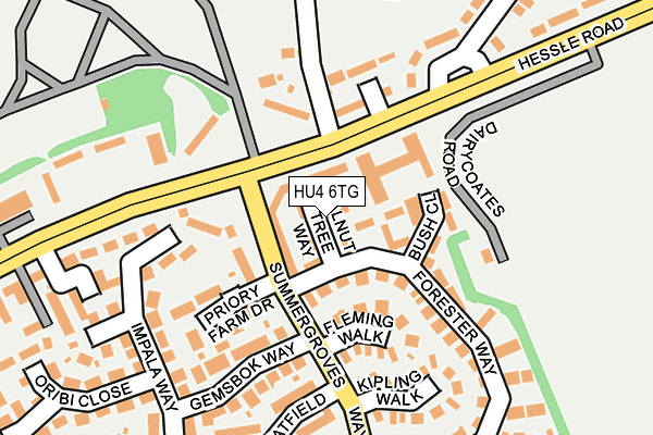 HU4 6TG map - OS OpenMap – Local (Ordnance Survey)