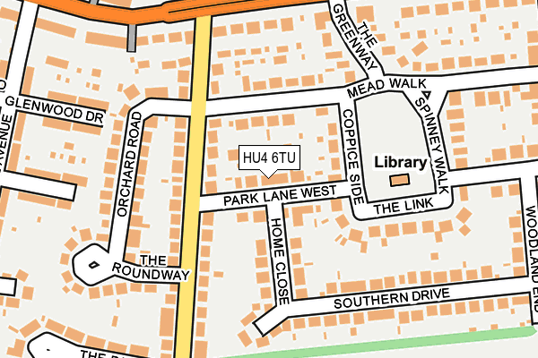 HU4 6TU map - OS OpenMap – Local (Ordnance Survey)