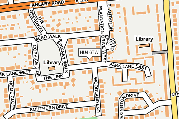 HU4 6TW map - OS OpenMap – Local (Ordnance Survey)