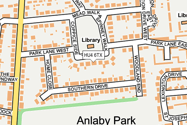 HU4 6TX map - OS OpenMap – Local (Ordnance Survey)