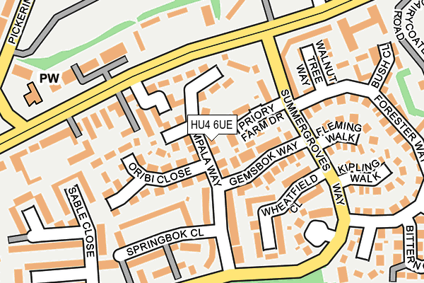 HU4 6UE map - OS OpenMap – Local (Ordnance Survey)