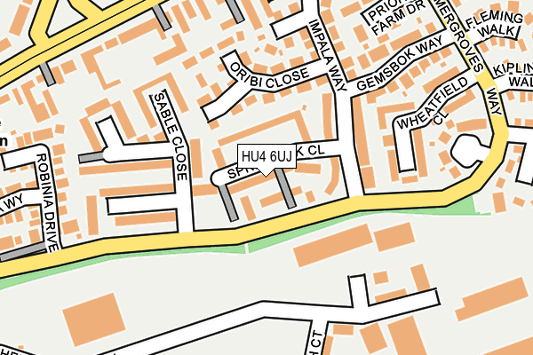 HU4 6UJ map - OS OpenMap – Local (Ordnance Survey)