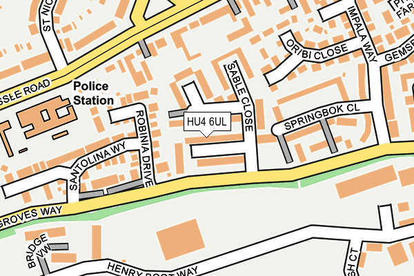 HU4 6UL map - OS OpenMap – Local (Ordnance Survey)