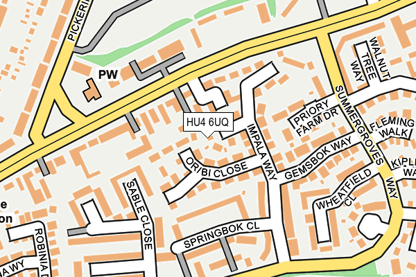 HU4 6UQ map - OS OpenMap – Local (Ordnance Survey)