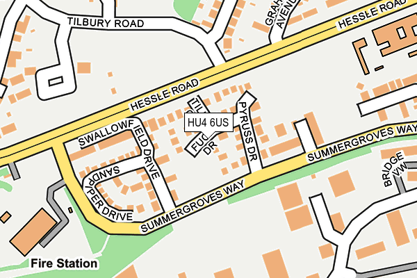 HU4 6US map - OS OpenMap – Local (Ordnance Survey)