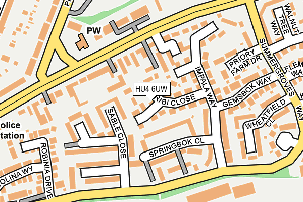 HU4 6UW map - OS OpenMap – Local (Ordnance Survey)