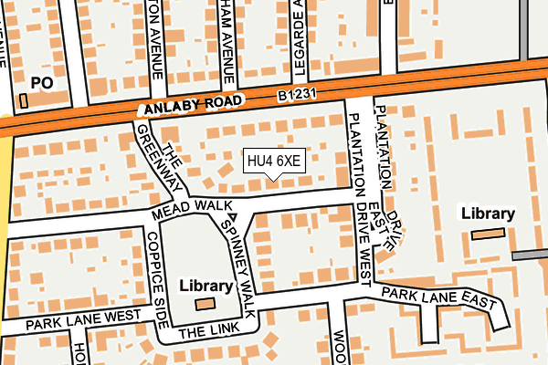 HU4 6XE map - OS OpenMap – Local (Ordnance Survey)