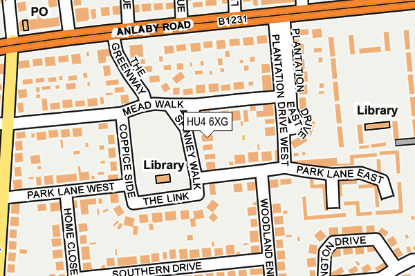 HU4 6XG map - OS OpenMap – Local (Ordnance Survey)