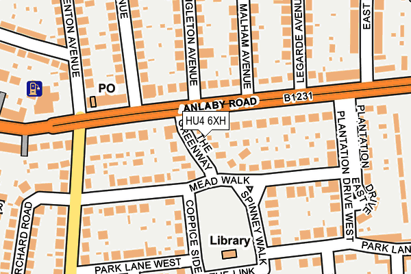 HU4 6XH map - OS OpenMap – Local (Ordnance Survey)