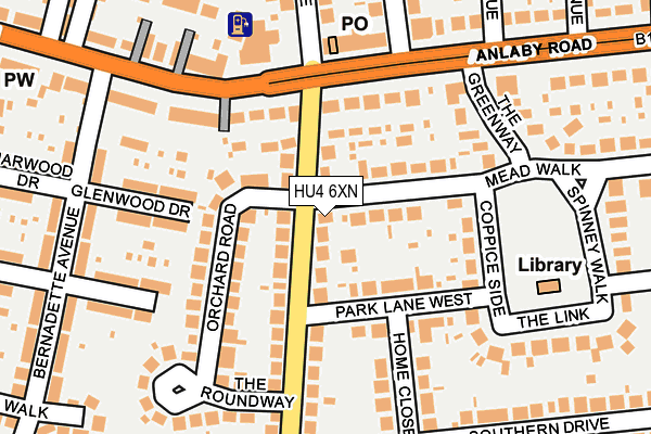 HU4 6XN map - OS OpenMap – Local (Ordnance Survey)