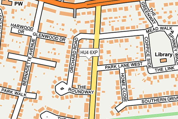 HU4 6XP map - OS OpenMap – Local (Ordnance Survey)