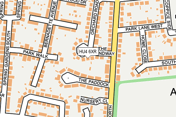 HU4 6XR map - OS OpenMap – Local (Ordnance Survey)