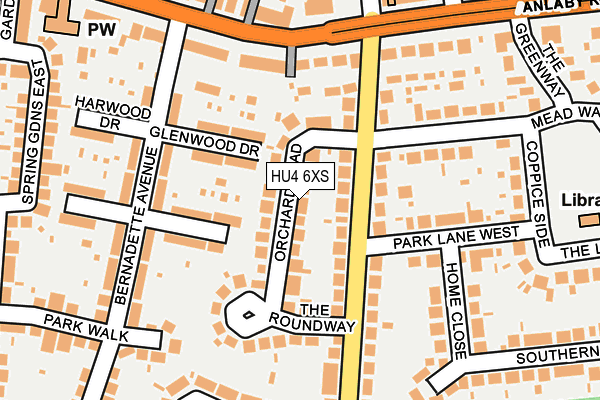 HU4 6XS map - OS OpenMap – Local (Ordnance Survey)