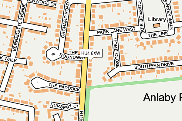 HU4 6XW map - OS OpenMap – Local (Ordnance Survey)