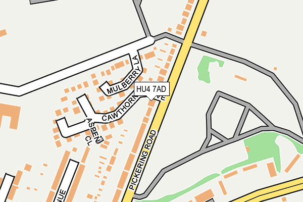 HU4 7AD map - OS OpenMap – Local (Ordnance Survey)