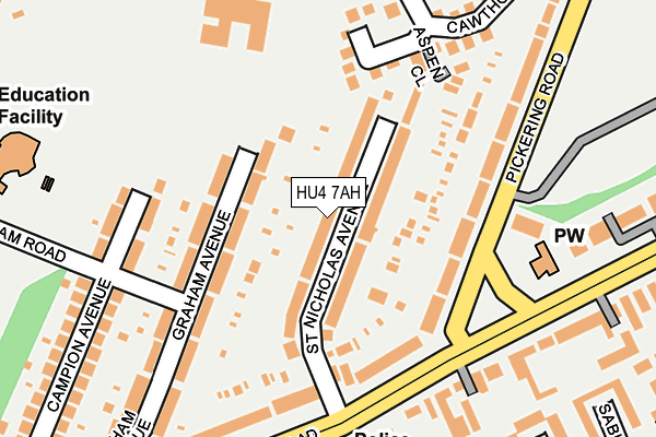 HU4 7AH map - OS OpenMap – Local (Ordnance Survey)