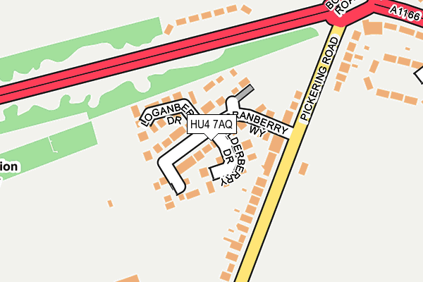 HU4 7AQ map - OS OpenMap – Local (Ordnance Survey)