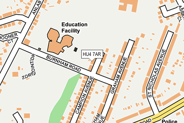 HU4 7AR map - OS OpenMap – Local (Ordnance Survey)