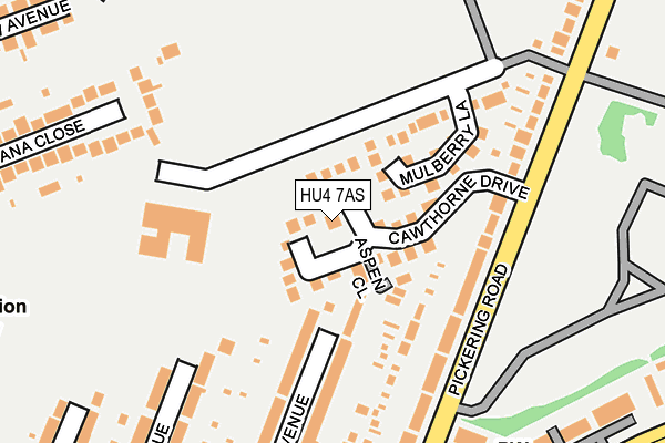 HU4 7AS map - OS OpenMap – Local (Ordnance Survey)