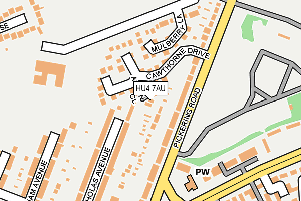 HU4 7AU map - OS OpenMap – Local (Ordnance Survey)