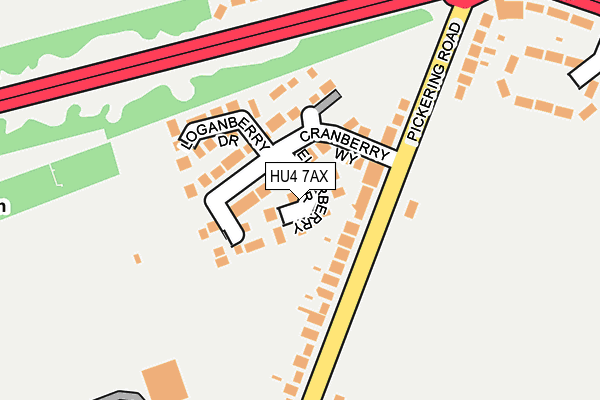 HU4 7AX map - OS OpenMap – Local (Ordnance Survey)