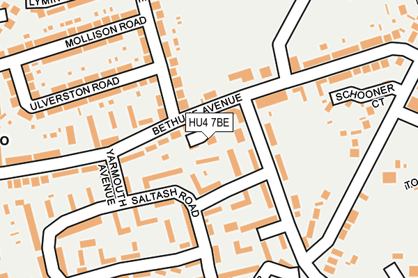 HU4 7BE map - OS OpenMap – Local (Ordnance Survey)