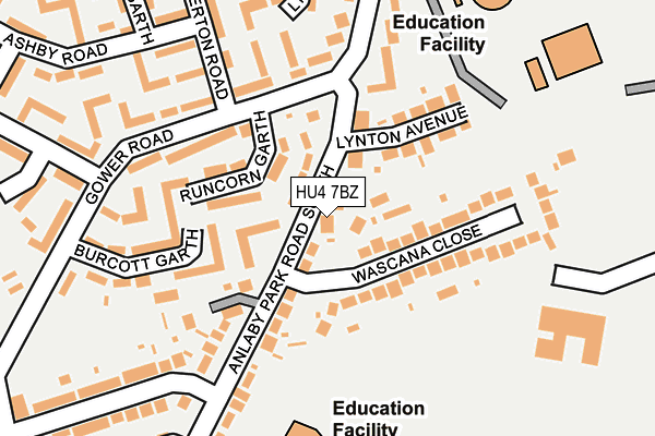 HU4 7BZ map - OS OpenMap – Local (Ordnance Survey)